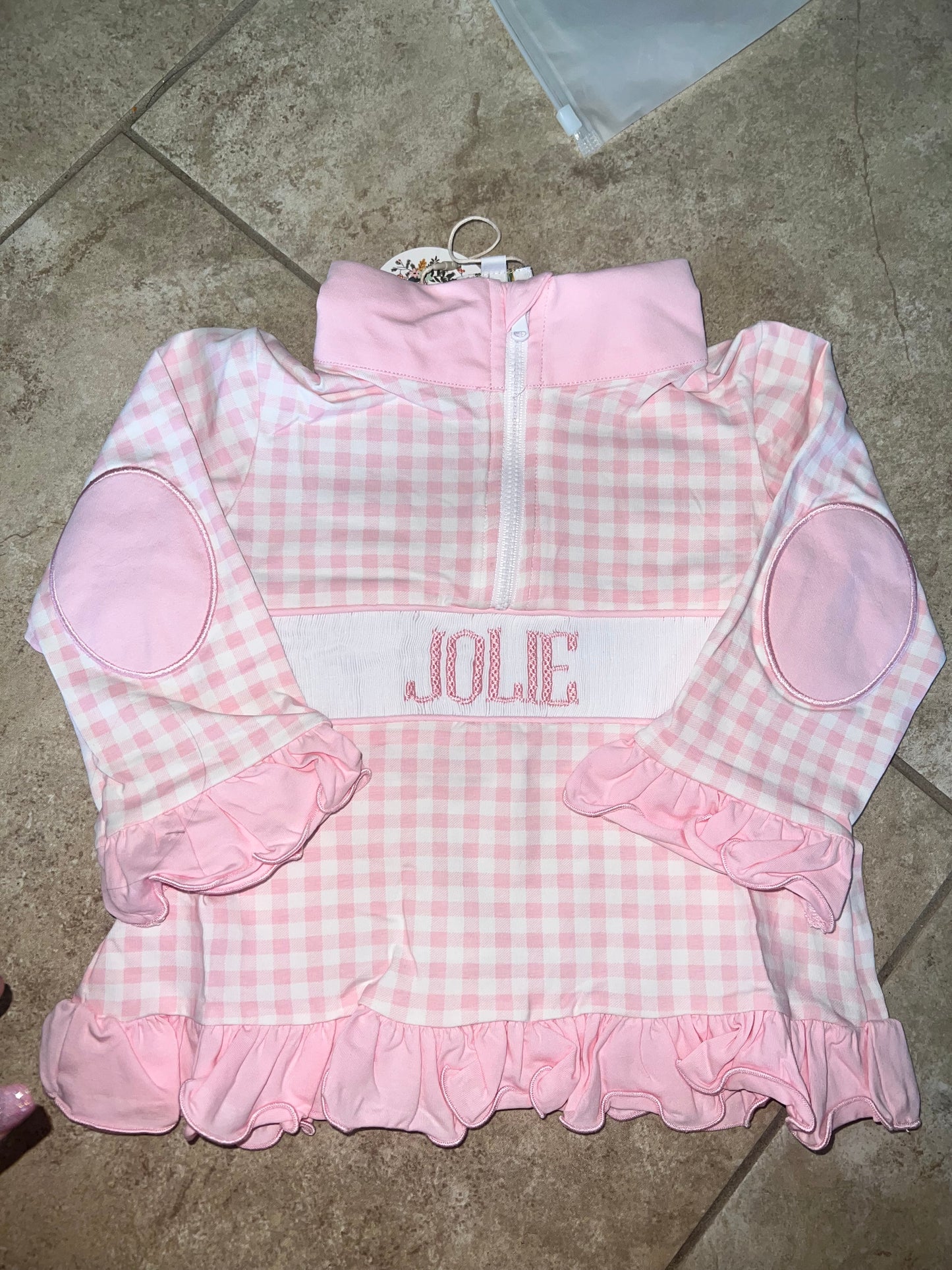 RTS-NAME SMOCKED PULLOVER (JOLIE) 24M