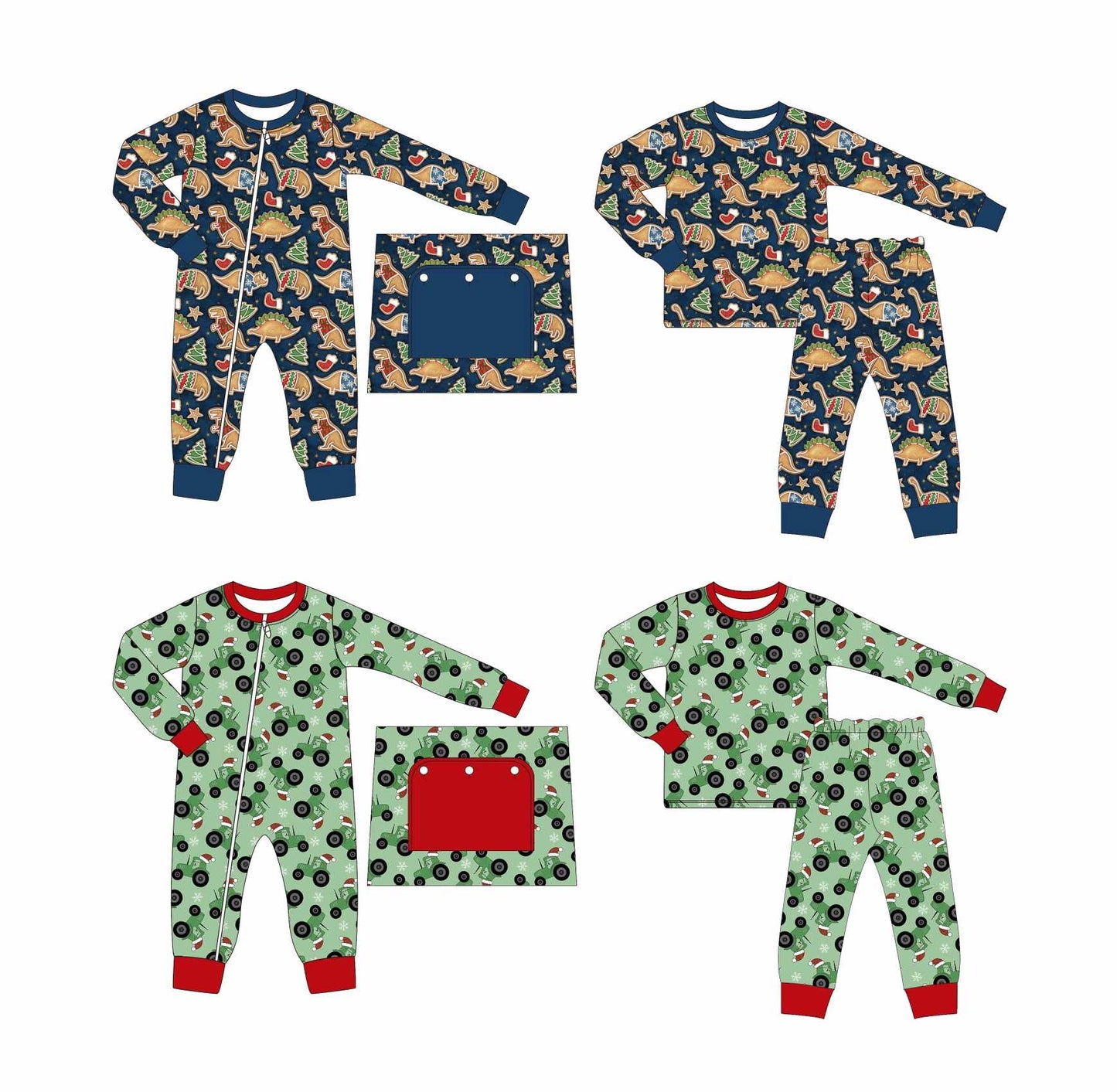 PO173-CHRISTMAS DINO/TRACTOR PJ COLLECTION