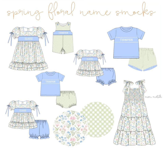 PO188-SPRING FLORAL NAME SMOCKS