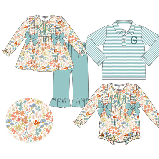 PO171-MINTY FLORAL AND STRIPE COLLECTION