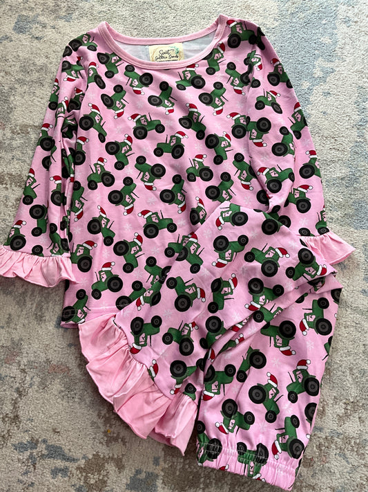 Rts- pink tractor pj pant set